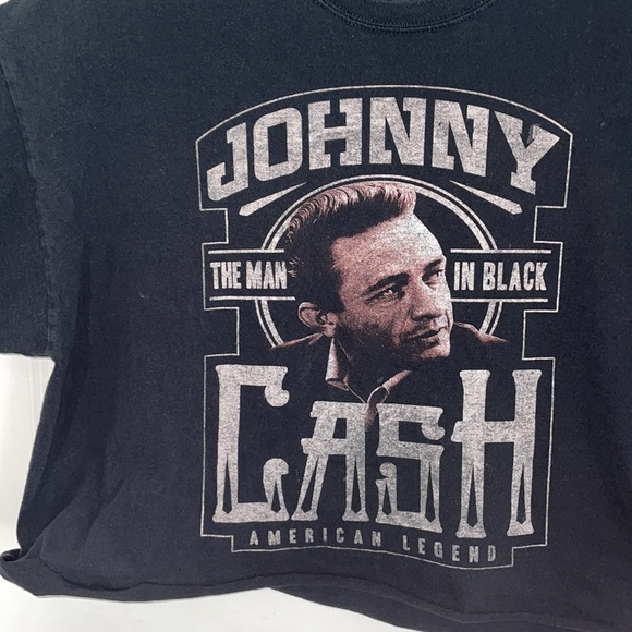 Johnny Cash Crop Top T Shirt Black Size 2XL - Picture 5 of 10